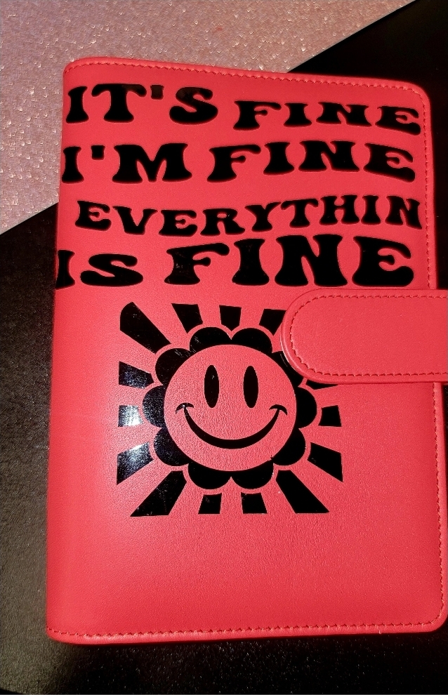 Smiley Sun 'It's Fine' A6 binder for everyday use/budgeting
