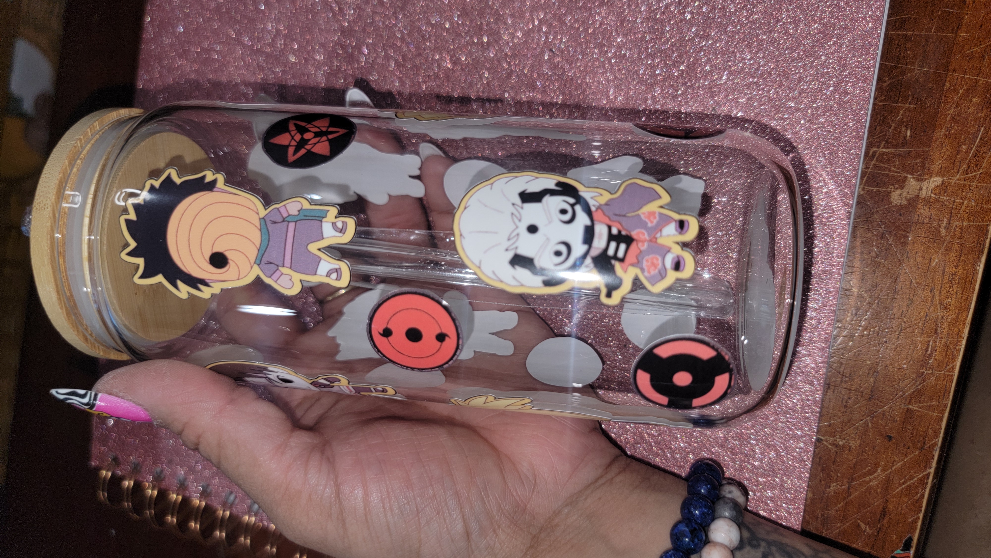 Favorite Nar anime -Themed Glass Water tumbler