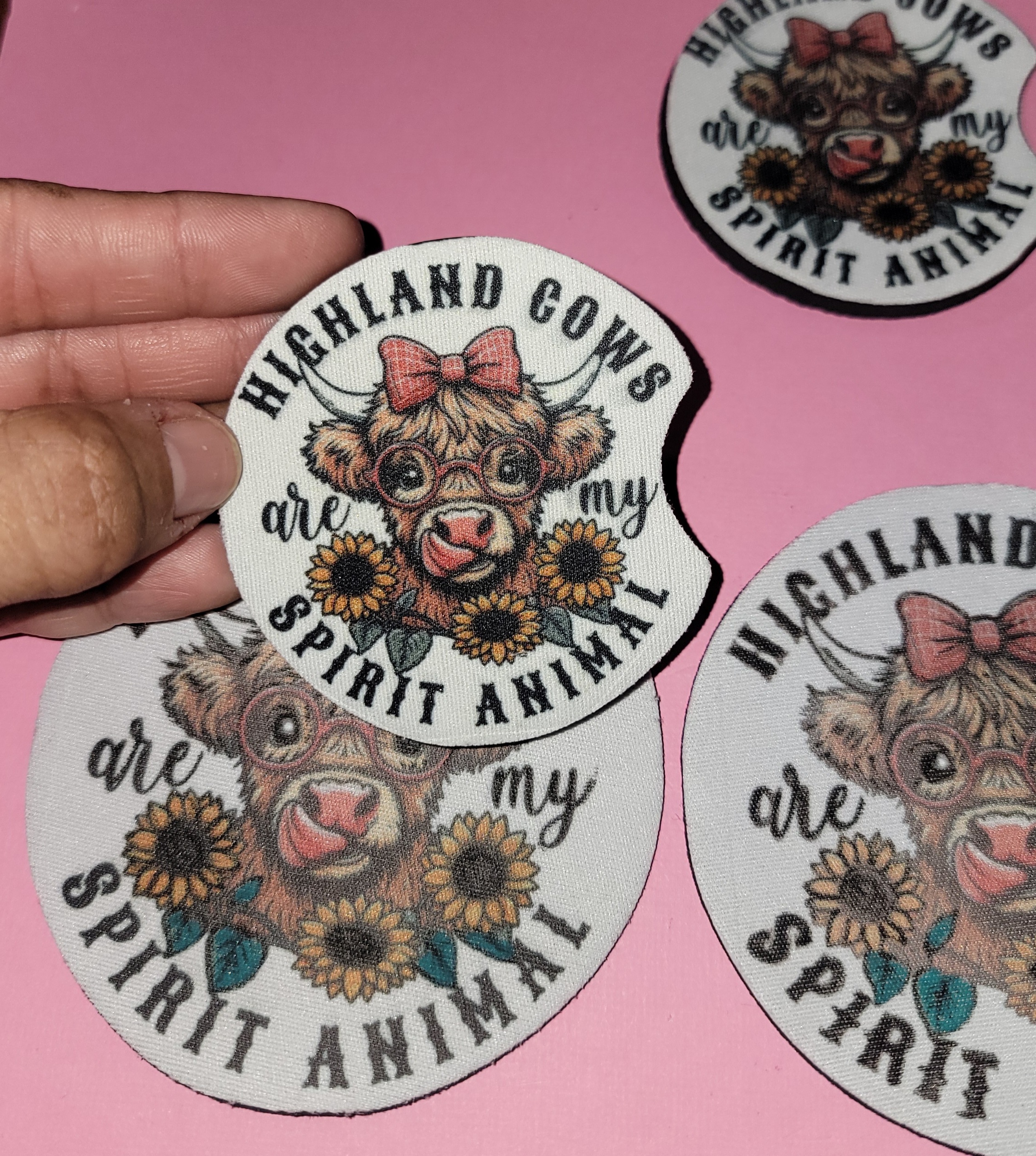 Highland Cow Spirit Animal Coasters