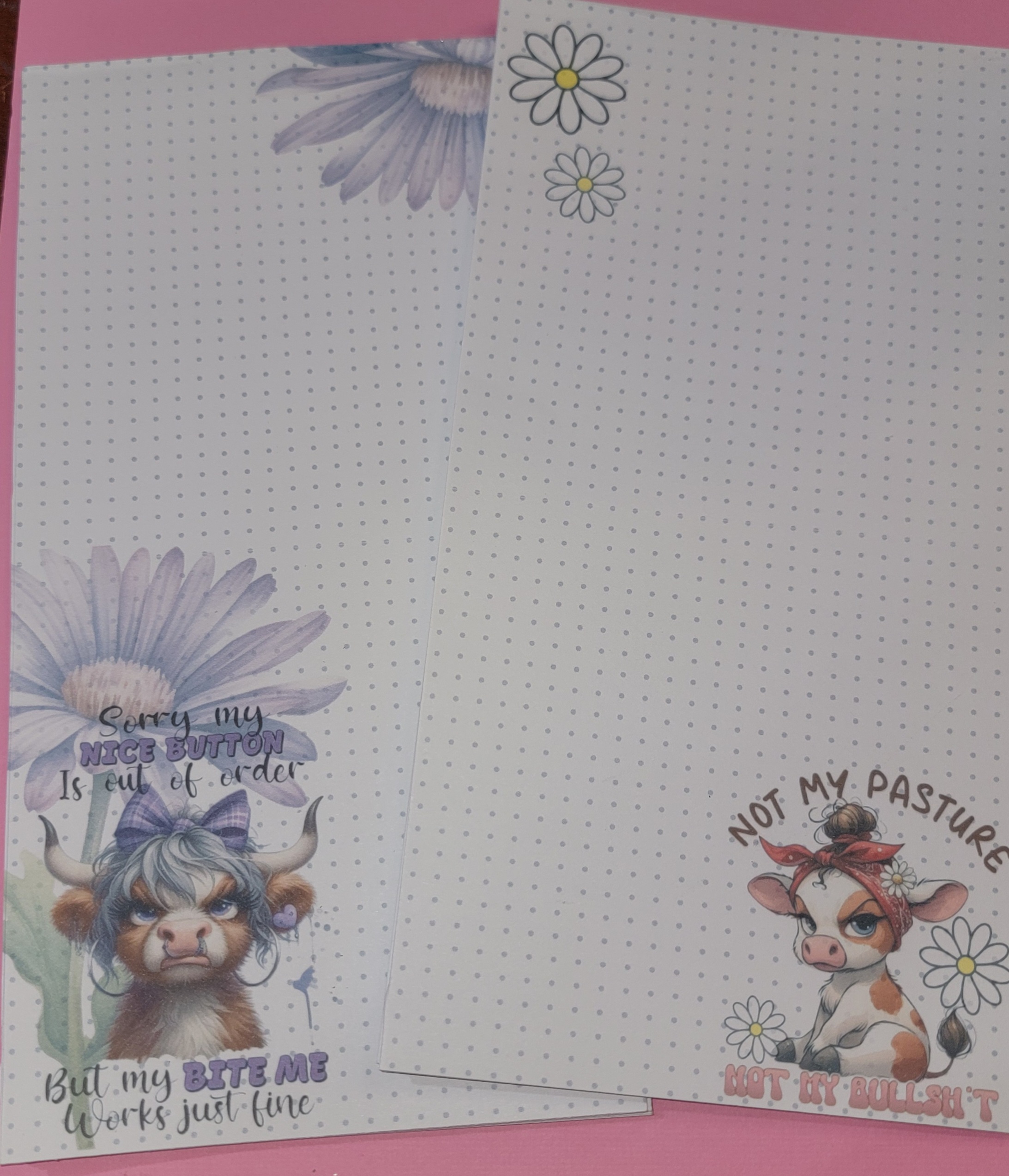 Cute Cow-Themed Notepads