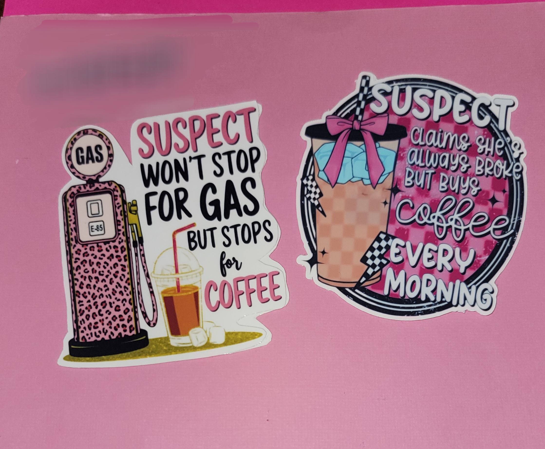 Funny Coffee and Gas Stickers