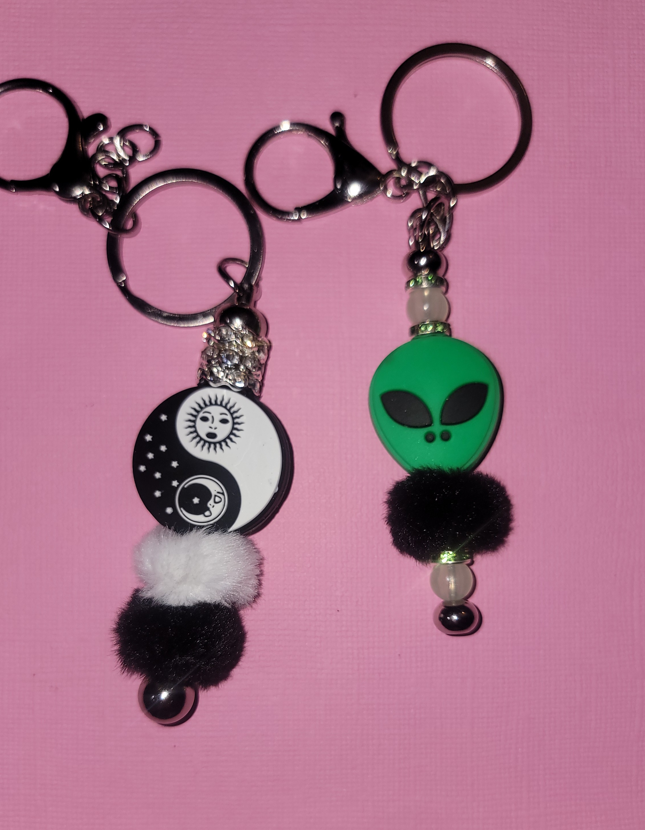 Cute Alien and Yin-Yang Keychains