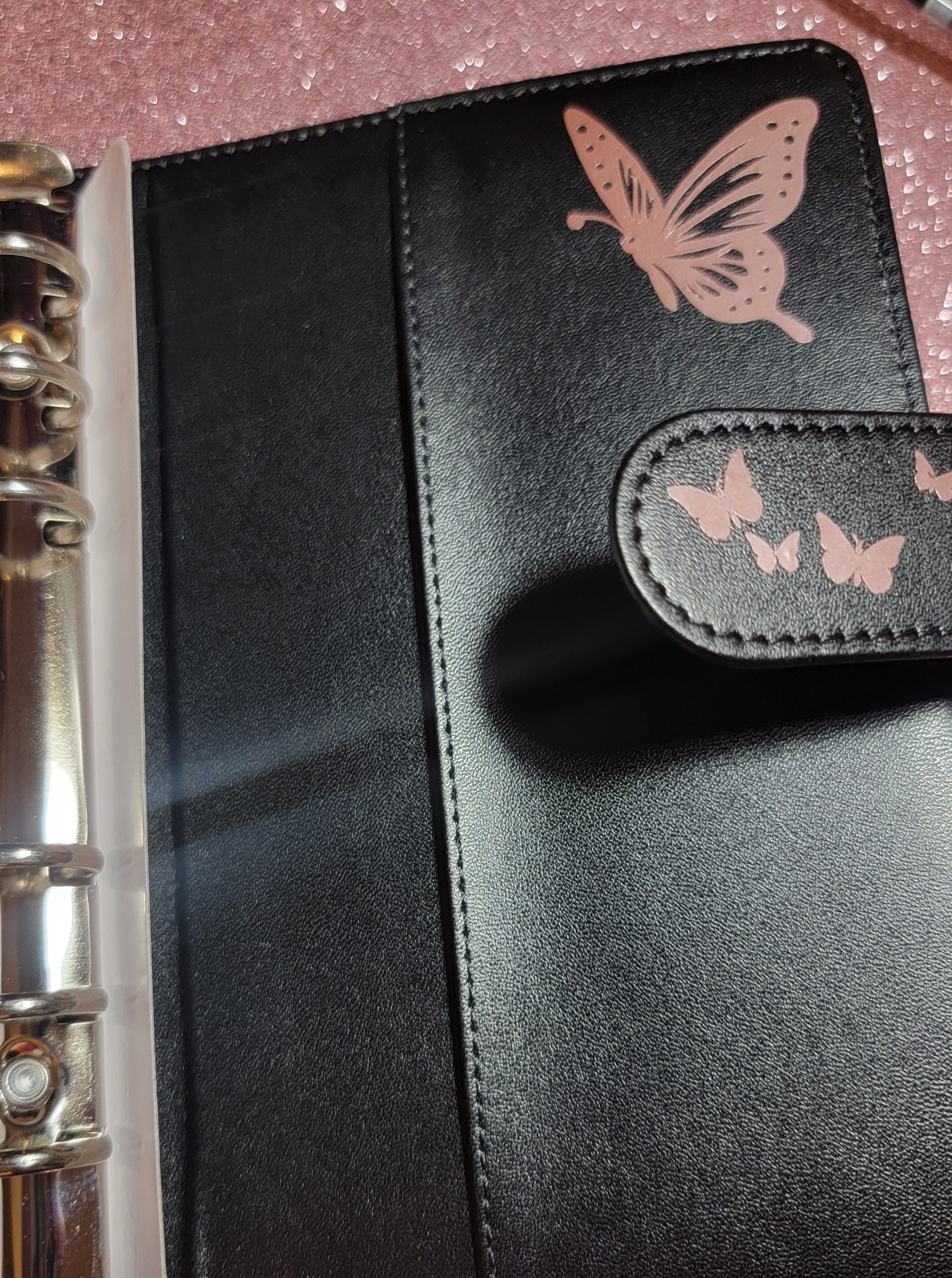 Butterfly Pattern Leather Binder