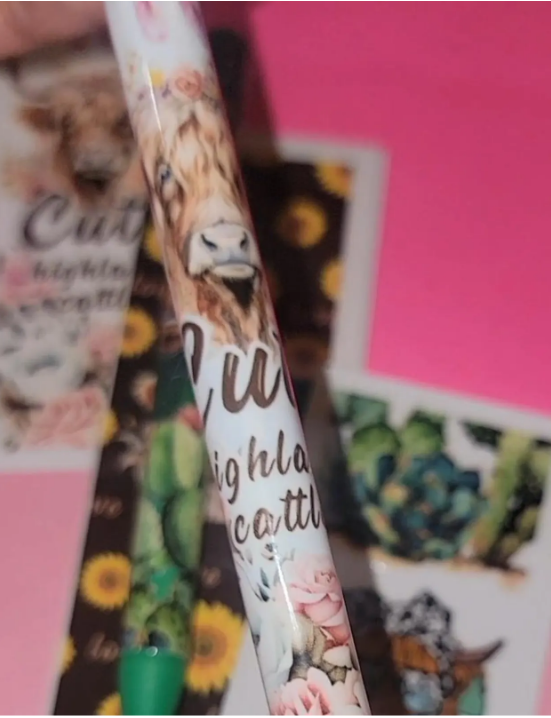 Cute Cow-Themed wrapped Pens 