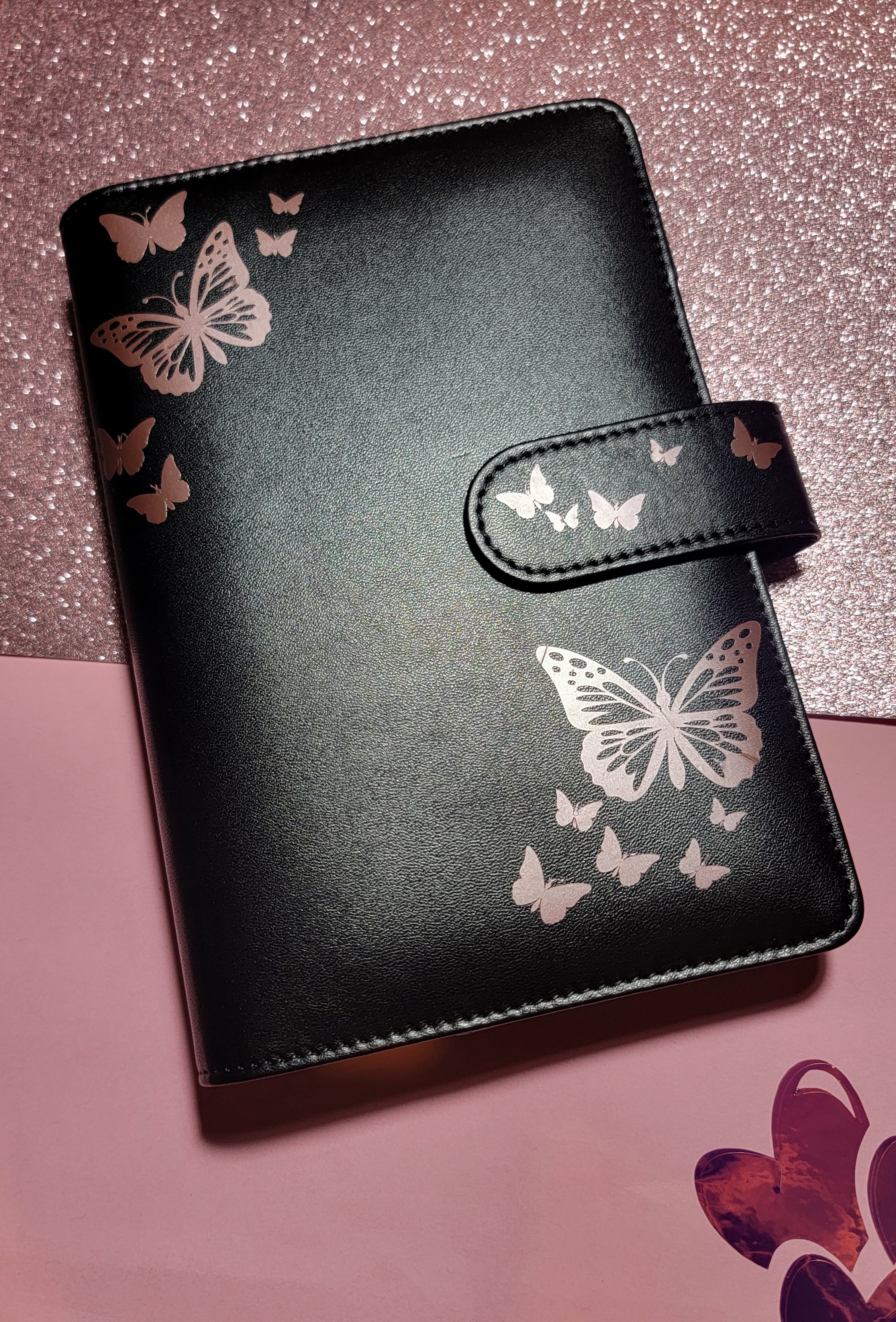 Butterfly Pattern Leather Binder