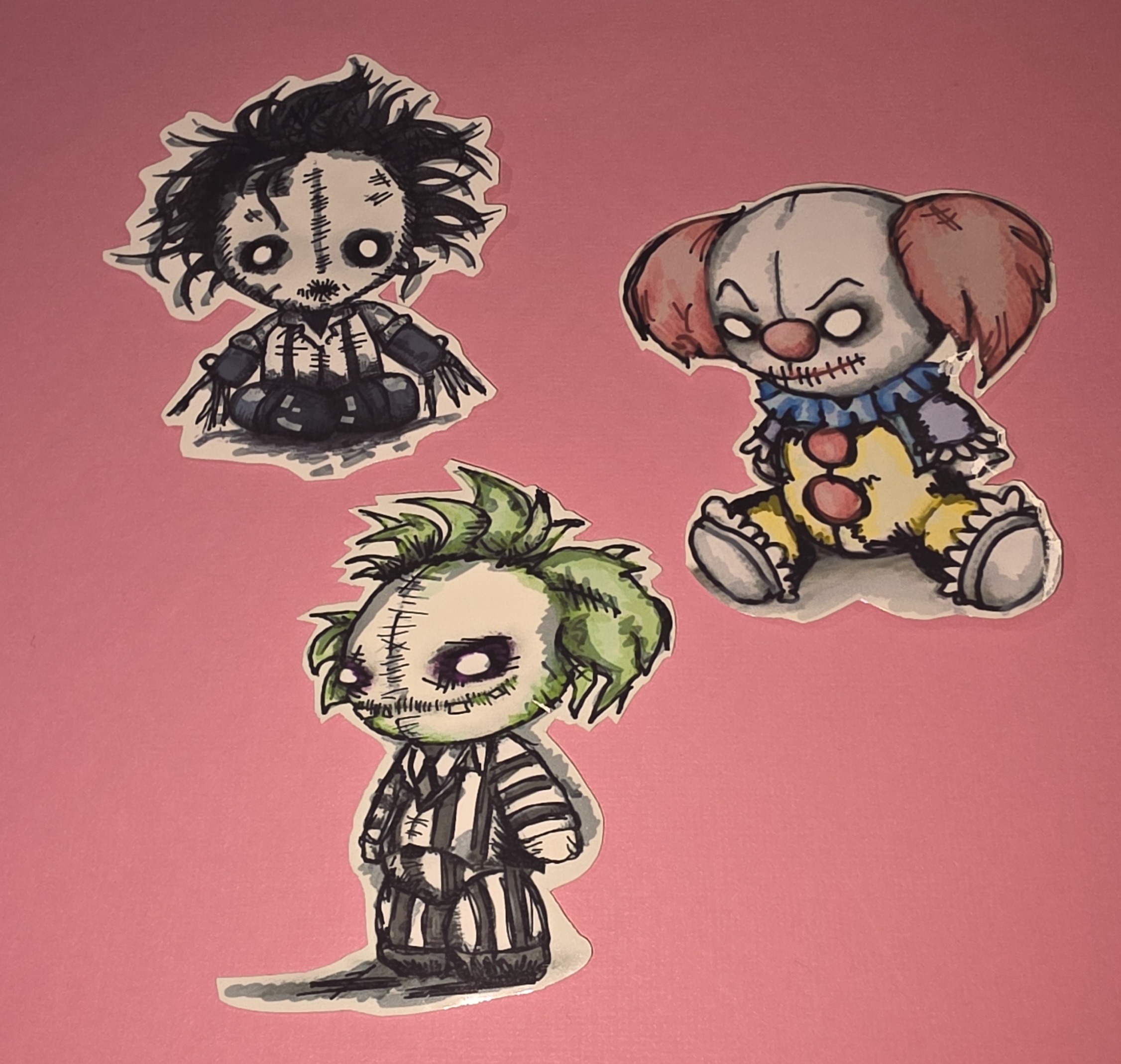 Handdrawn Creepy halloween Stickers