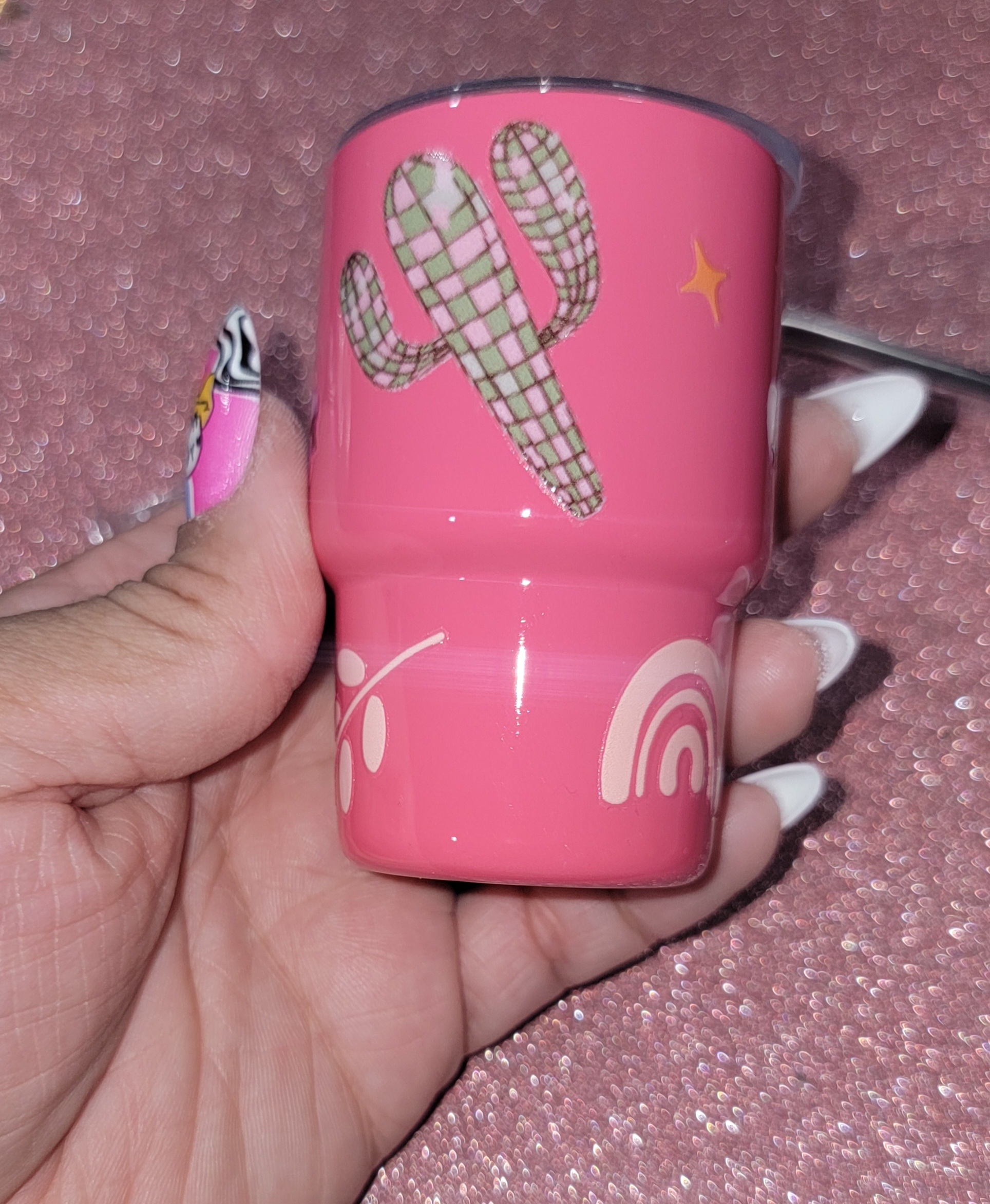 Pink Disco Ball Tumbler shot Cup