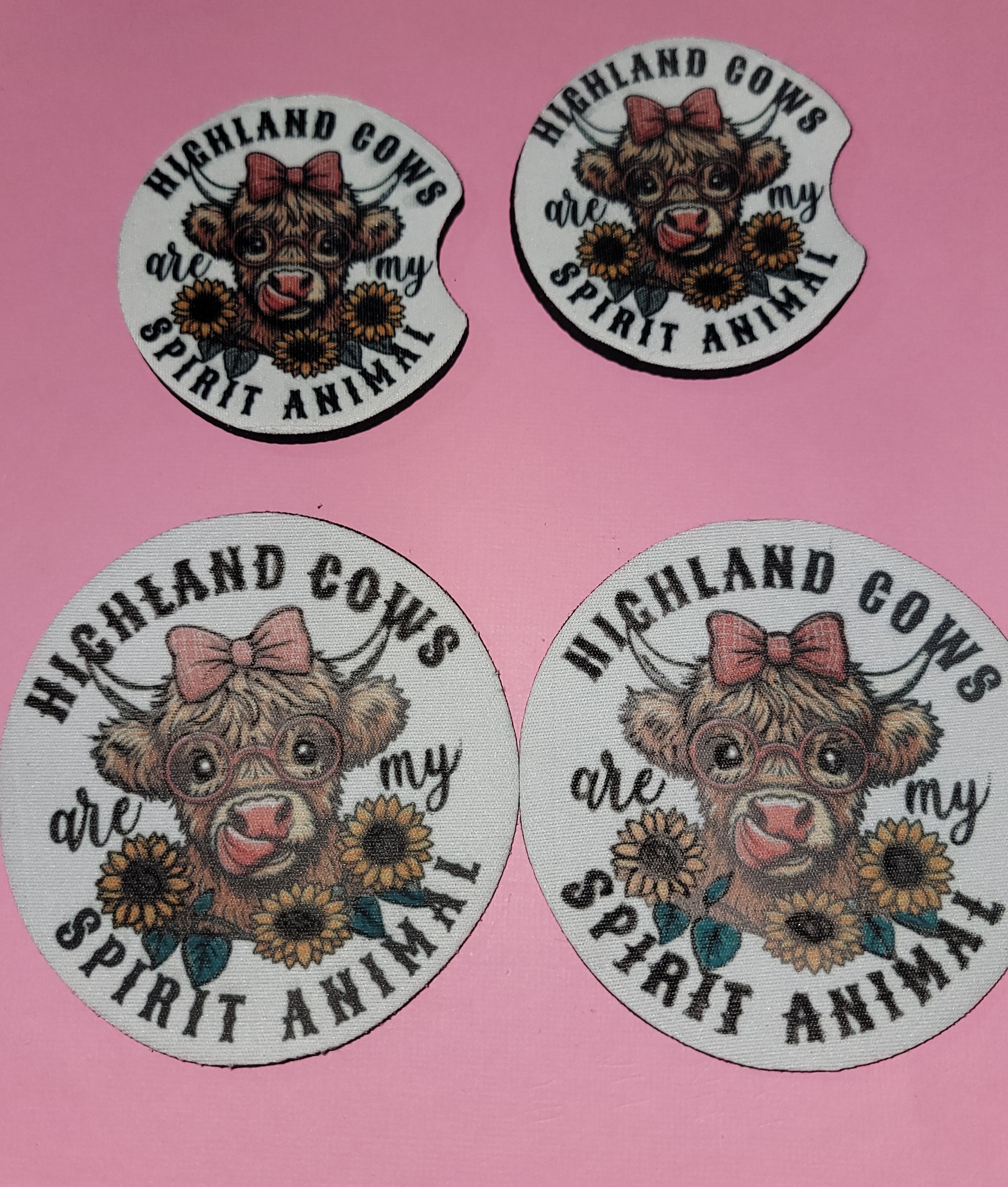 Highland Cow Spirit Animal Coasters