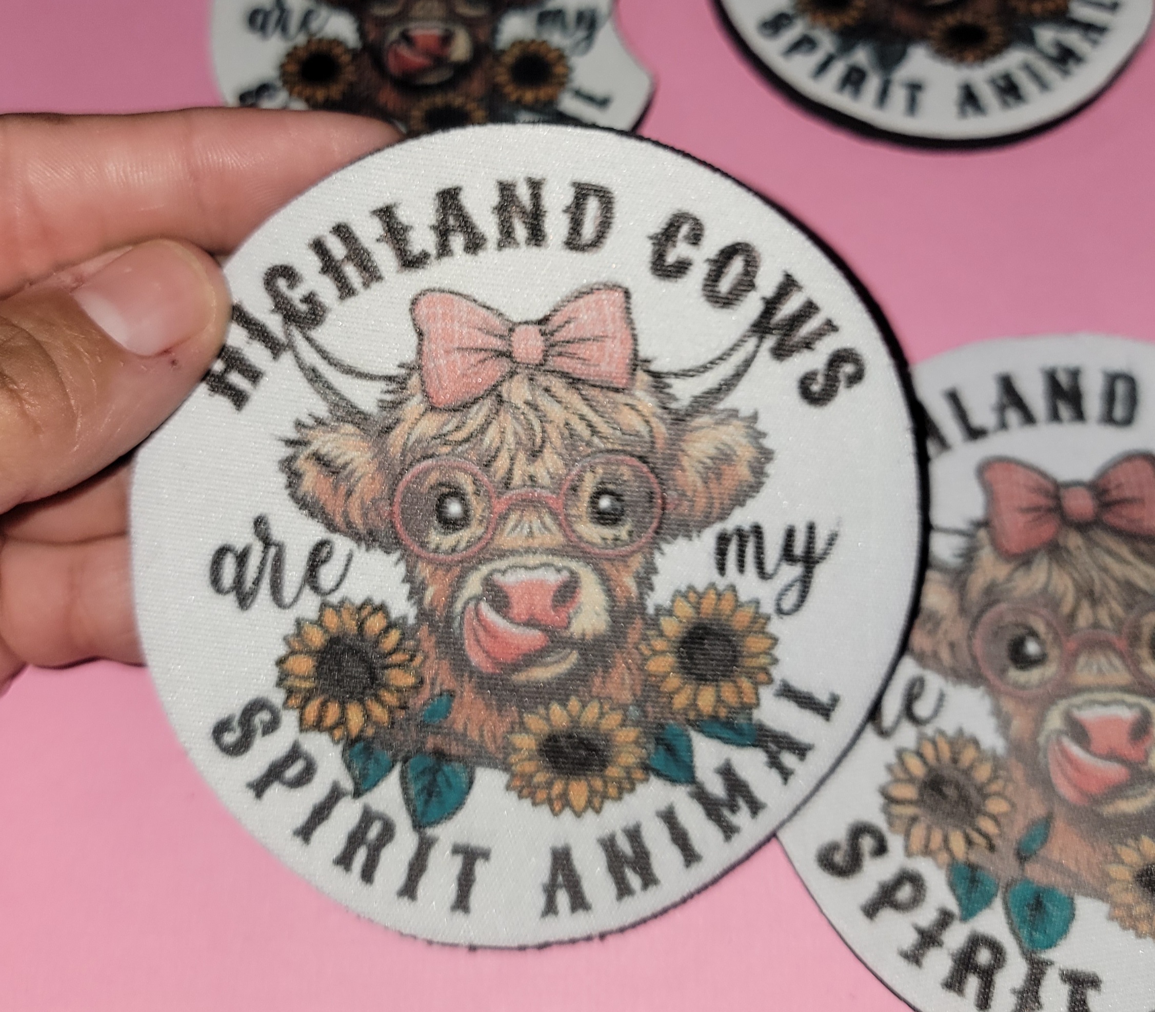 Highland Cow Spirit Animal Coasters