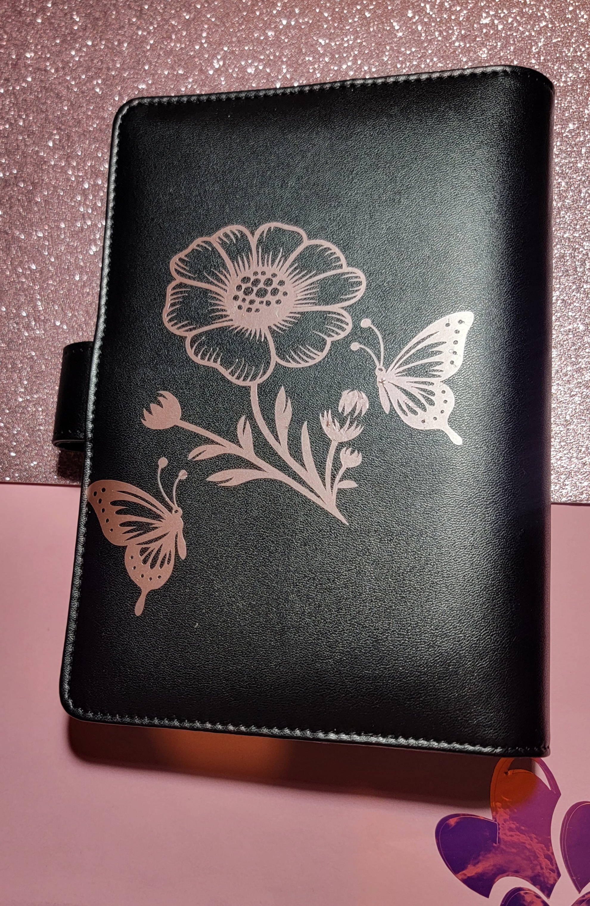 Butterfly Pattern Leather Binder