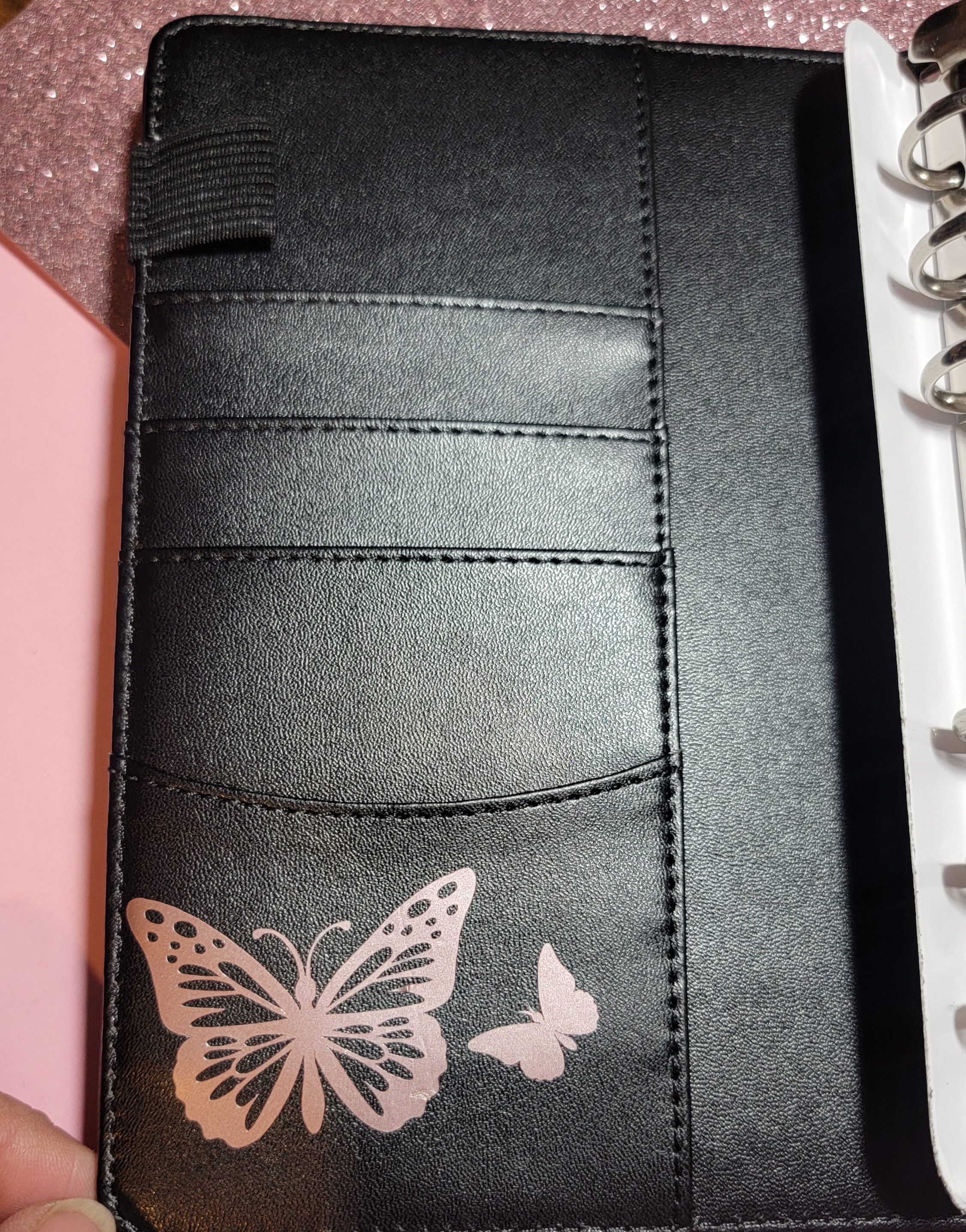 Butterfly Pattern Leather Binder