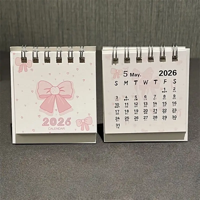 Pink Bow Mini Calendar 2026