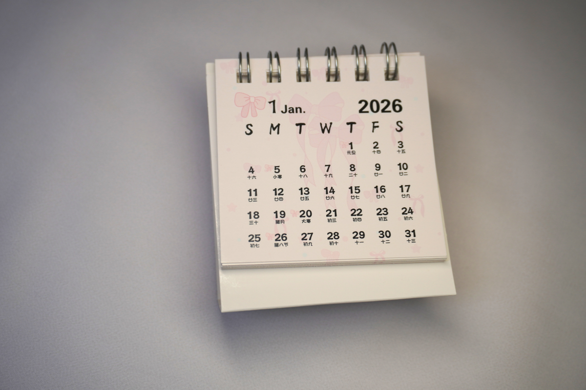 Mini Pink Bow 2026 Calendar