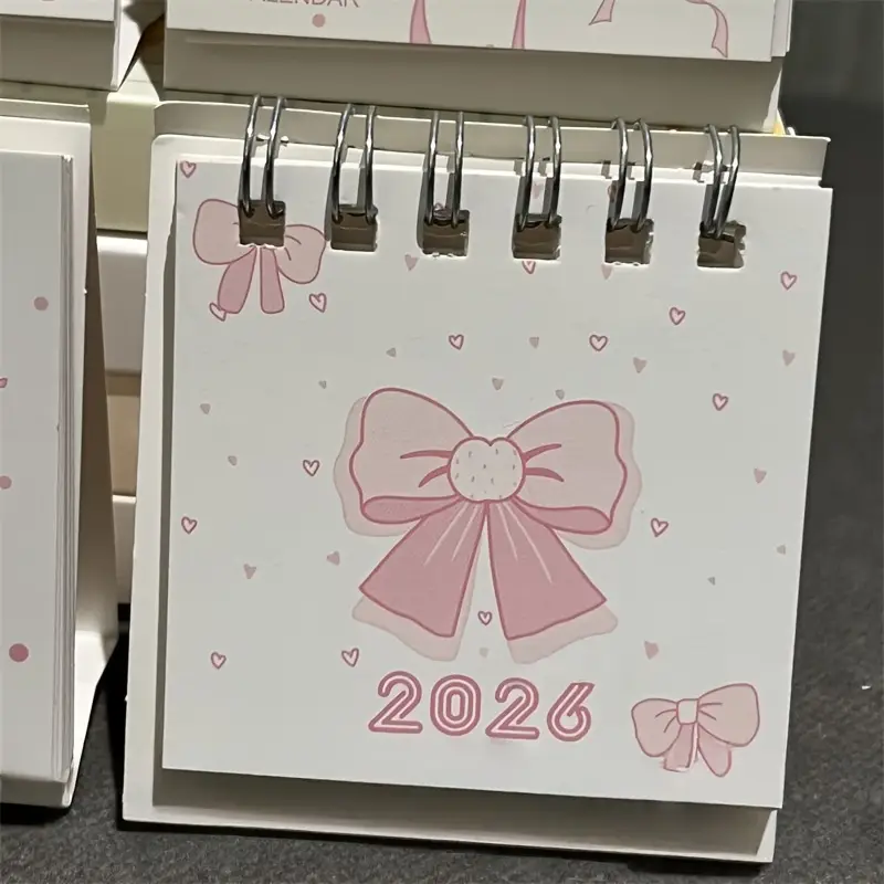 Pink Bow Mini Calendar 2026