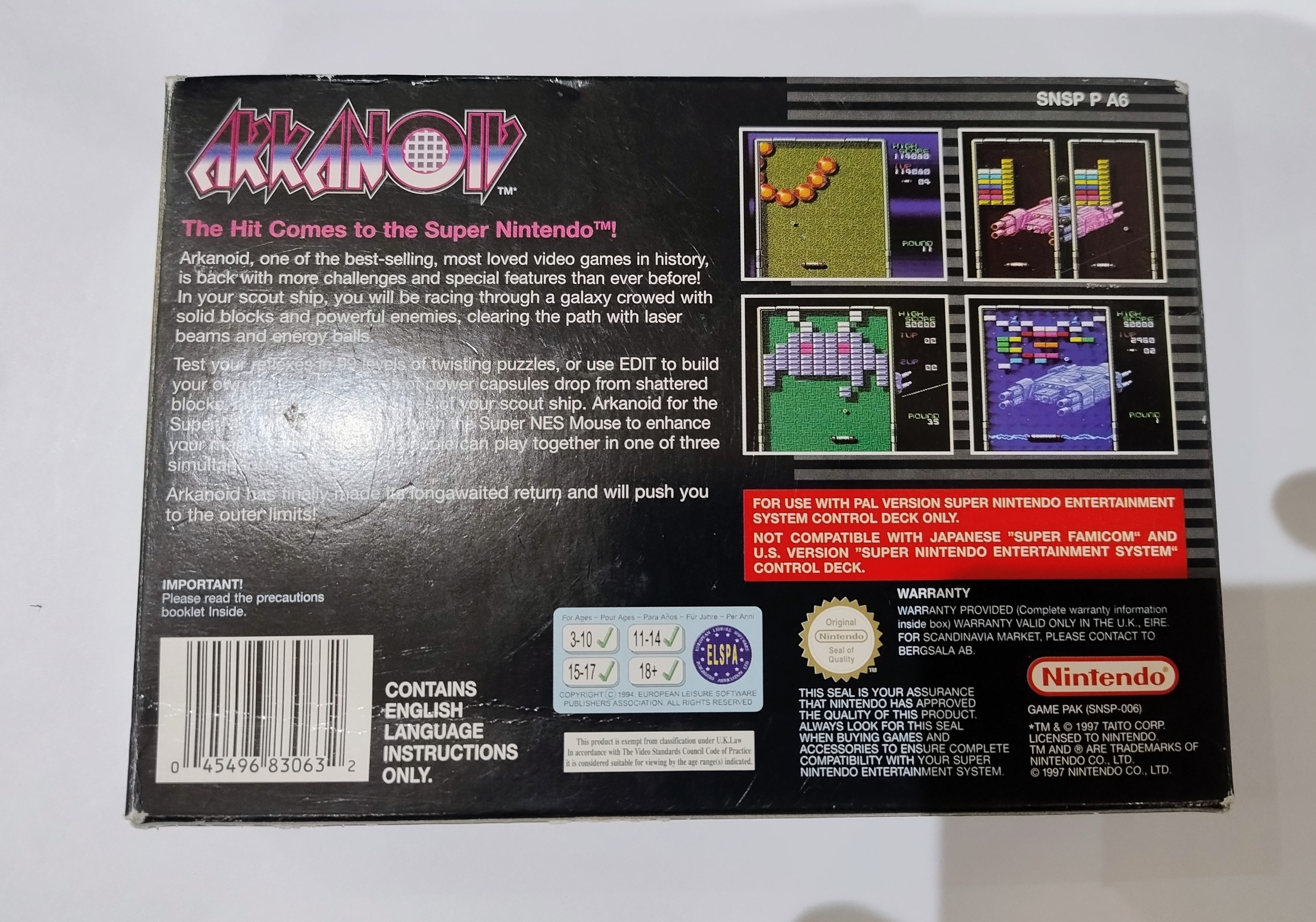 Arkanoid for Super Nintendo