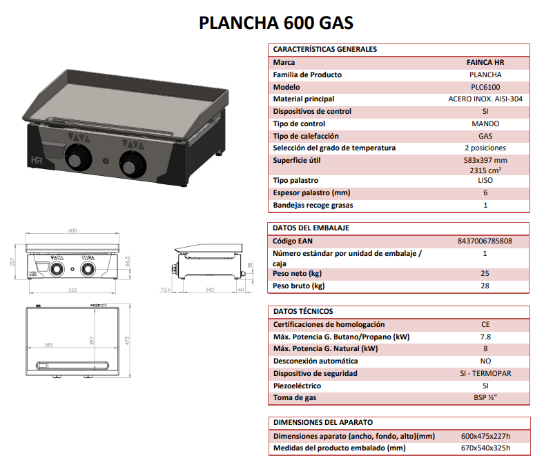 PLANCHA PLC6100