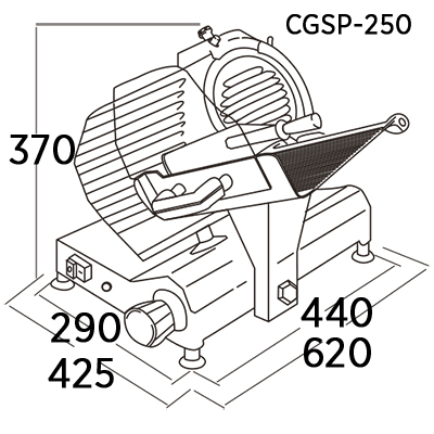 CORTADORA DE FIAMBRE PROFESIONAL CGSP-250