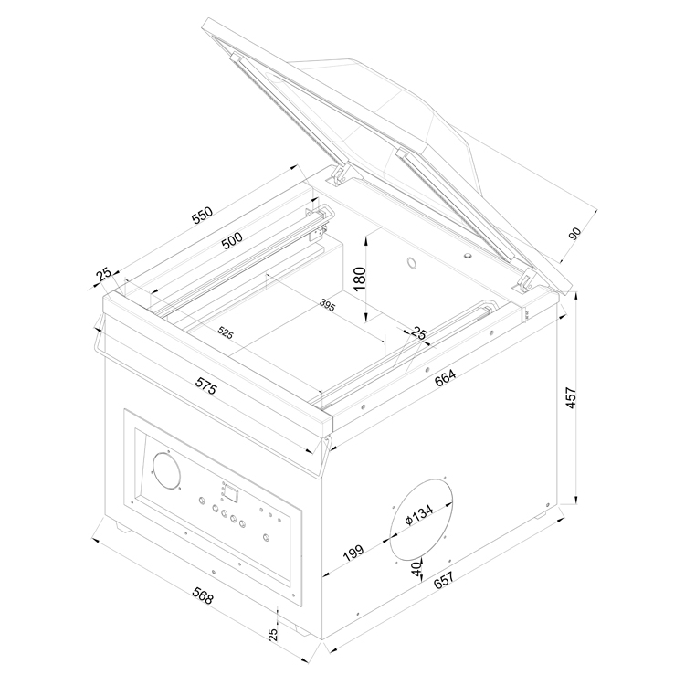 ENVASADORA  DE SOBREMESA Y DE PIE DE TIEMPO VAKSIC-20 L 2A E