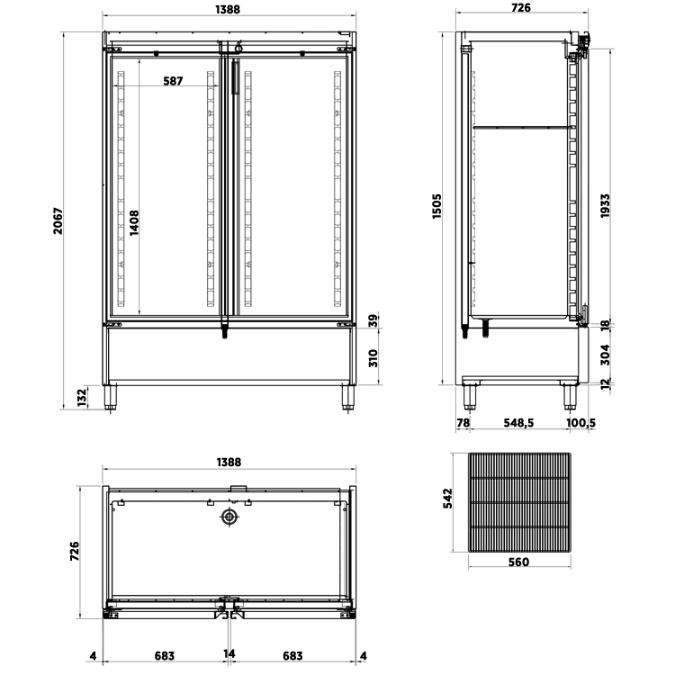 ARMARIOS PARA MANTENIMIENTO DE CONGELADOS SERIE 700 ANS-1402 HC
