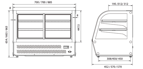 VITRINA EXPOSITORA DE SOBREMESA VERS-100 HC