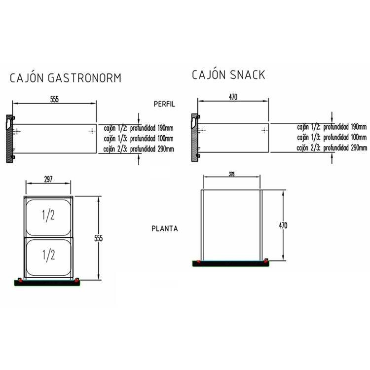 SNACK SERIE 600 REFRIGERADA CON CAJONES MPS-200 HC HDD