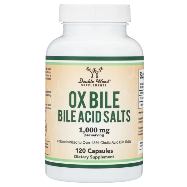 Ox Bile Bile Acid salts 1000mg per serving 120 capsules Double wood supplements 