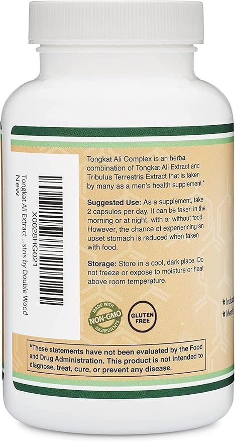 Tongkat Ali Complex 510mg per capsule 120 capsules Double Wood Supplements