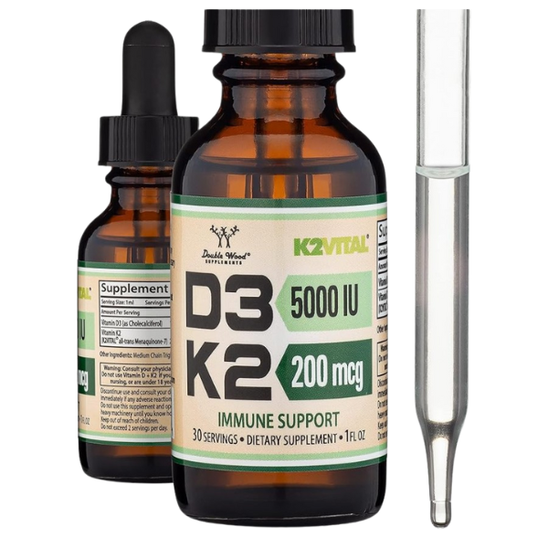 Vitamin D3 5000 IU + K2-MK7 200mcg Liquid Drops 30 servings (30ml)