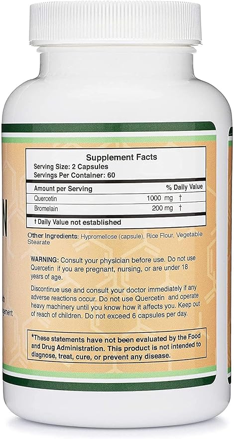 Quercetin with Bromelain 1200 per serving 120 capsules Double Wood Supplements 