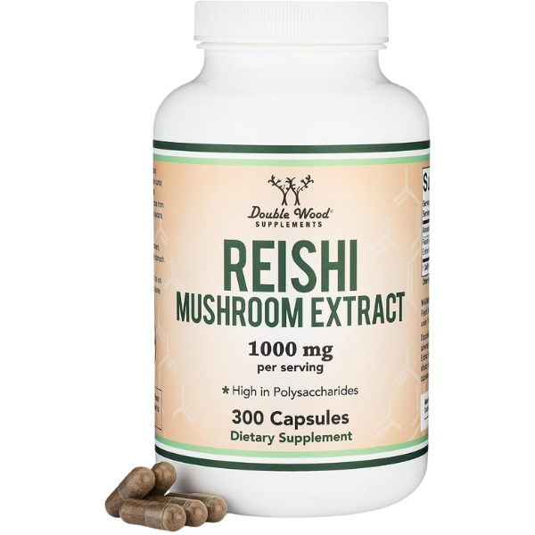 Reishi Mushroom Extract per serving 1000mg 300 capsules Double Wood Supplements 