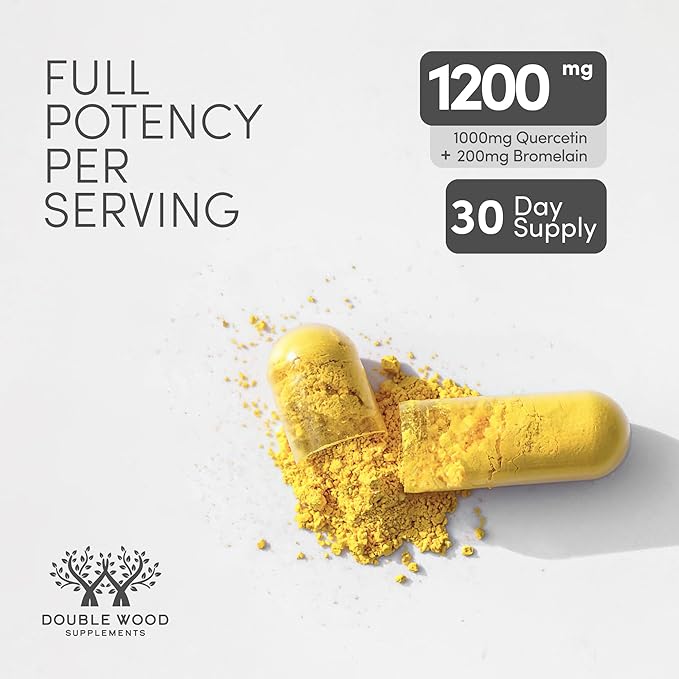 Quercetin with Bromelain 1200 per serving 120 capsules Double Wood Supplements 