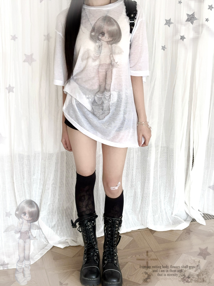 SHEER BABY ANGEL KNITTED TSHIRT