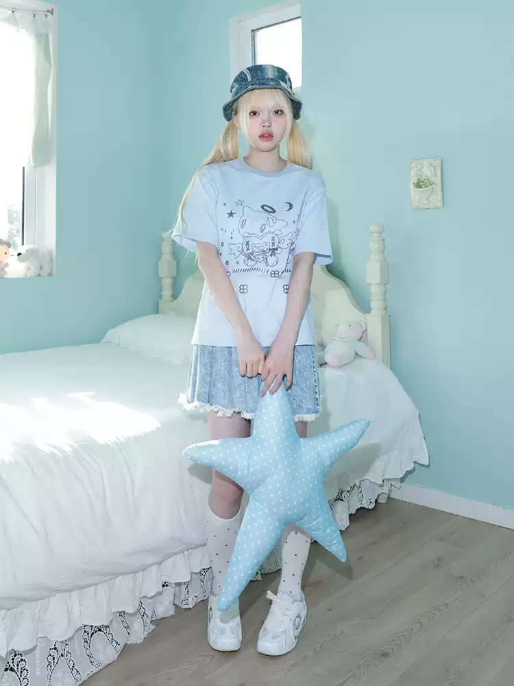 GLITTER ANGEL LIGHT BLUE TOP