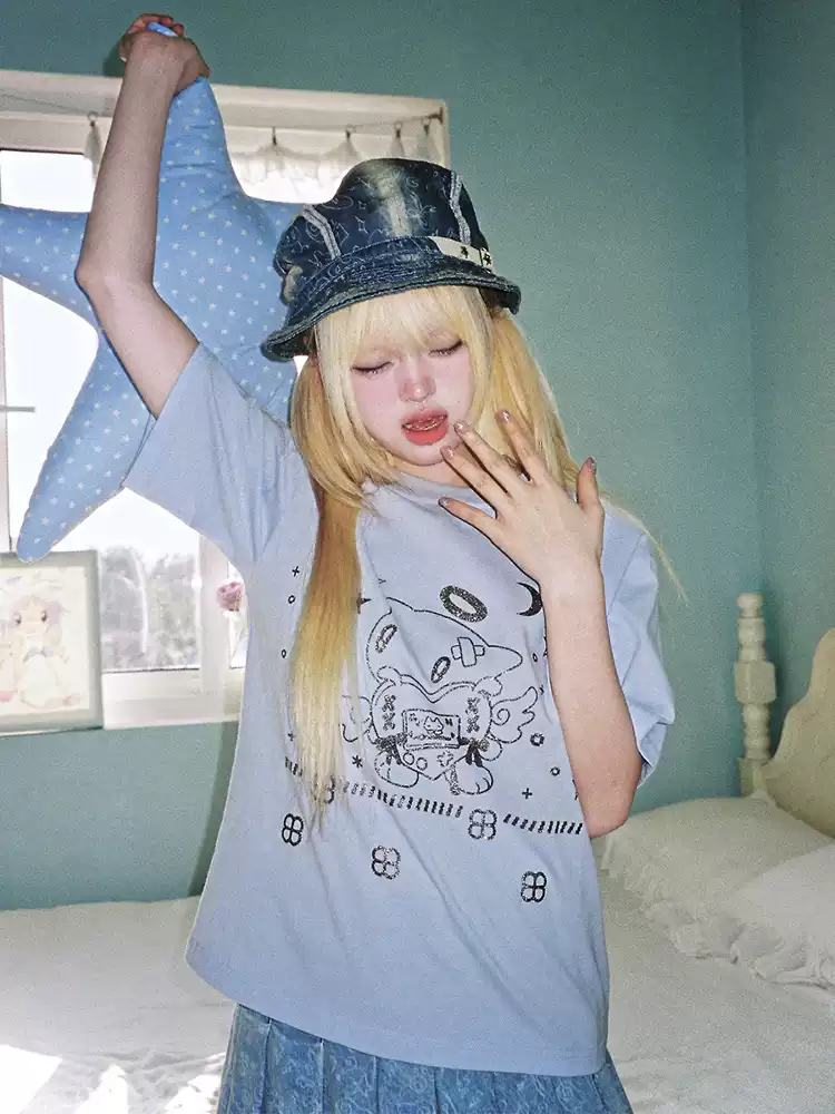 GLITTER ANGEL LIGHT BLUE TOP