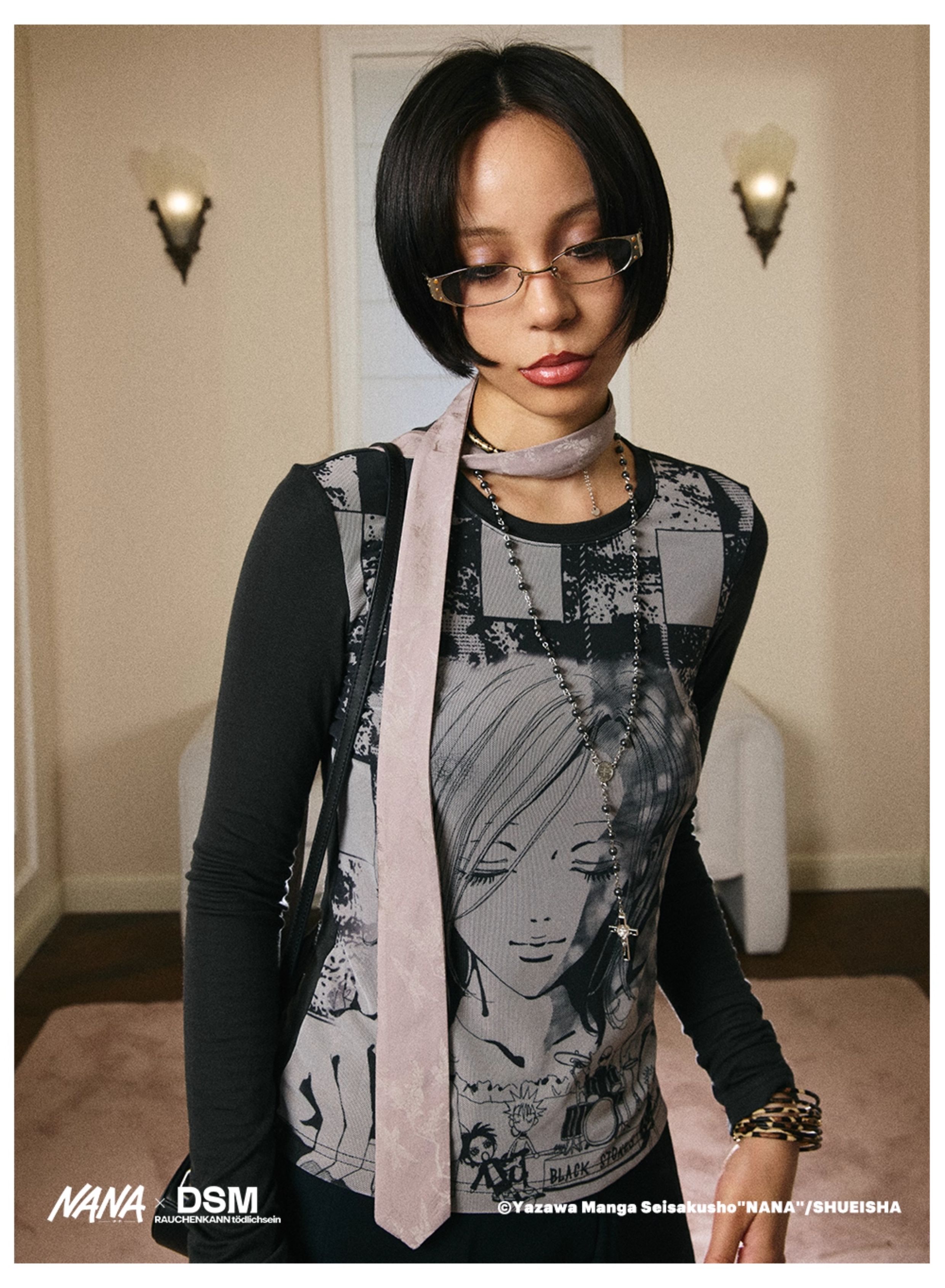 DSM X NANA HACHI BLACK LONG SLEEVE TOP