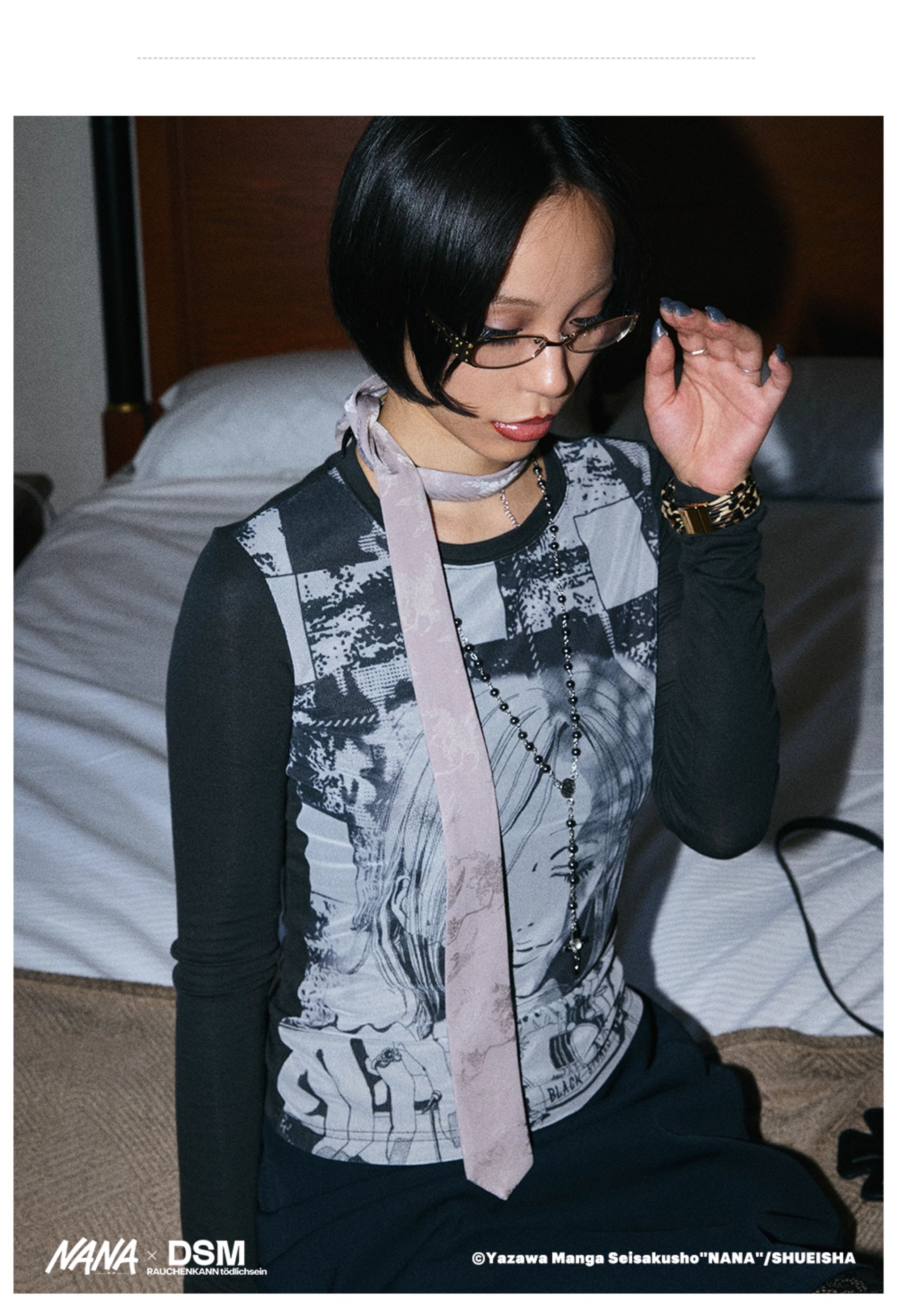 DSM X NANA HACHI BLACK LONG SLEEVE TOP