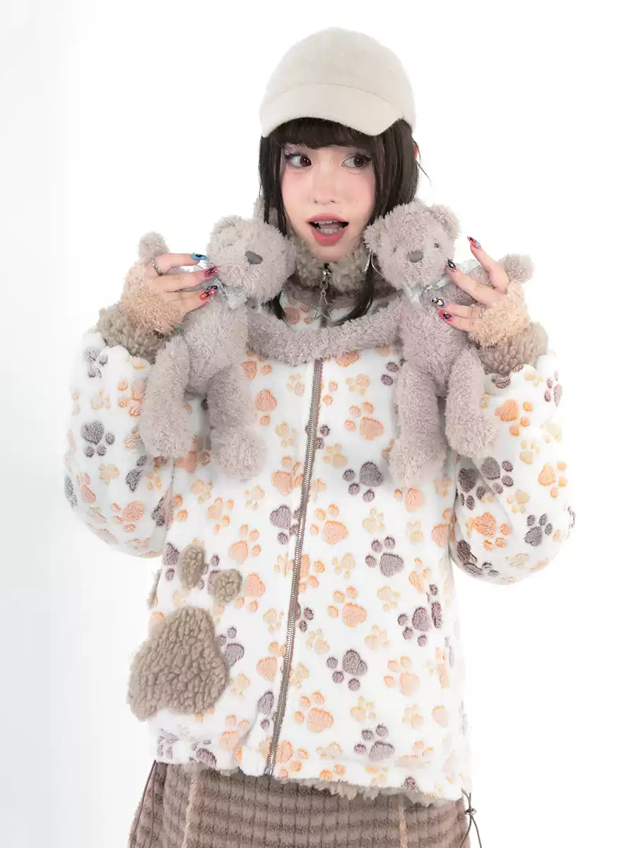 BEAR DOUBLE SIDED PAW PRINT JACKET