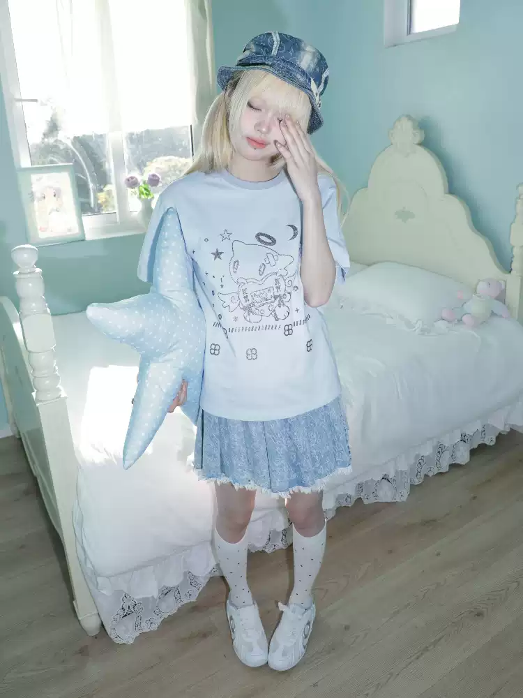 GLITTER ANGEL LIGHT BLUE TOP