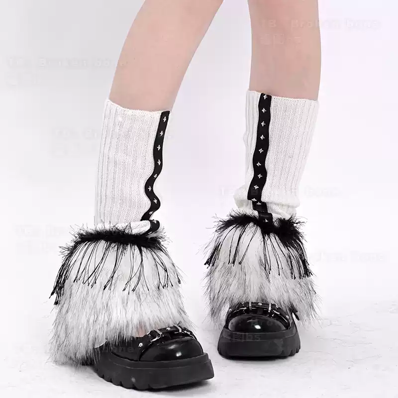 FEATHER RUFFLES LEG WARMERS