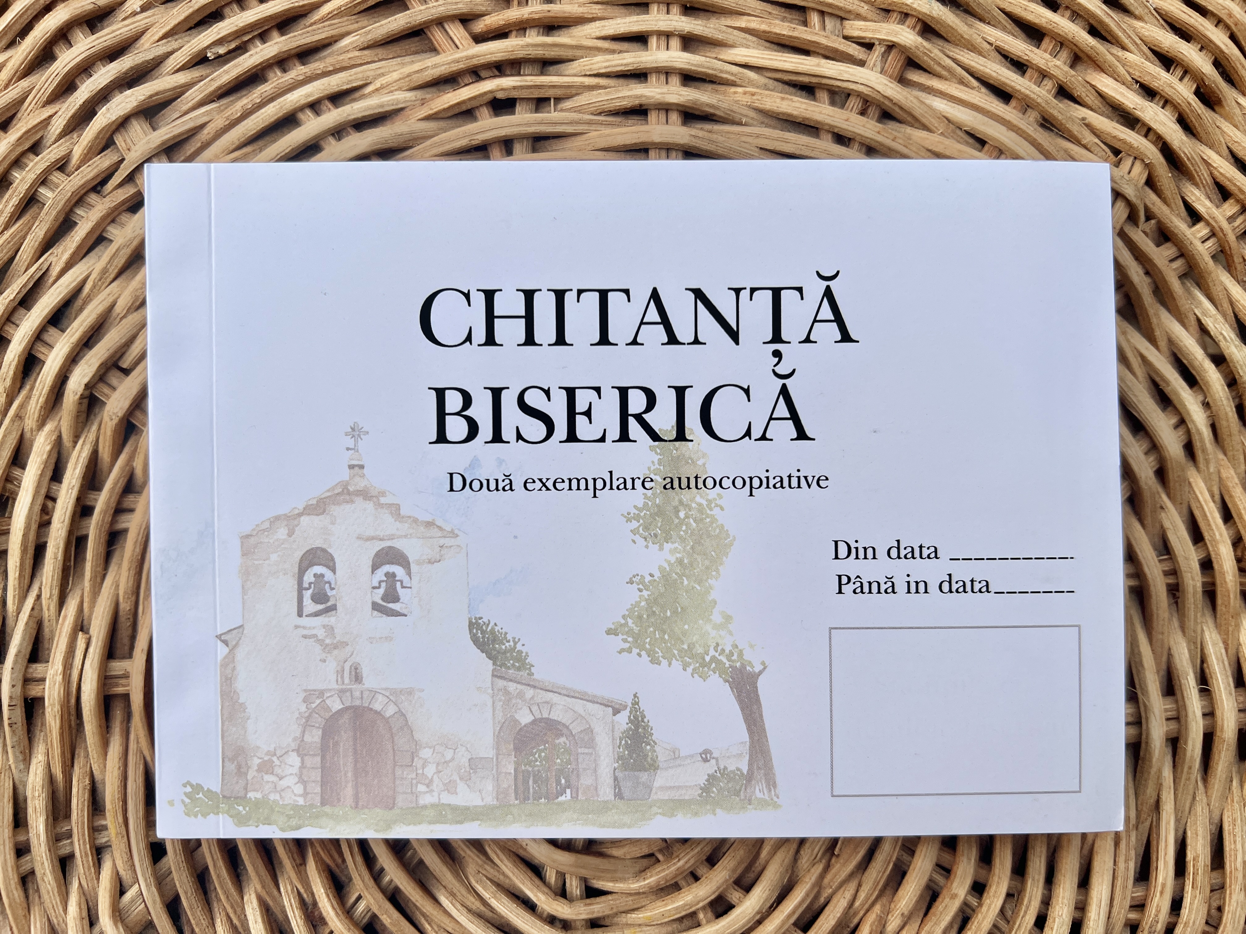 Chitanțier cu design special pentru biserici, 50 pagini auto-copiative