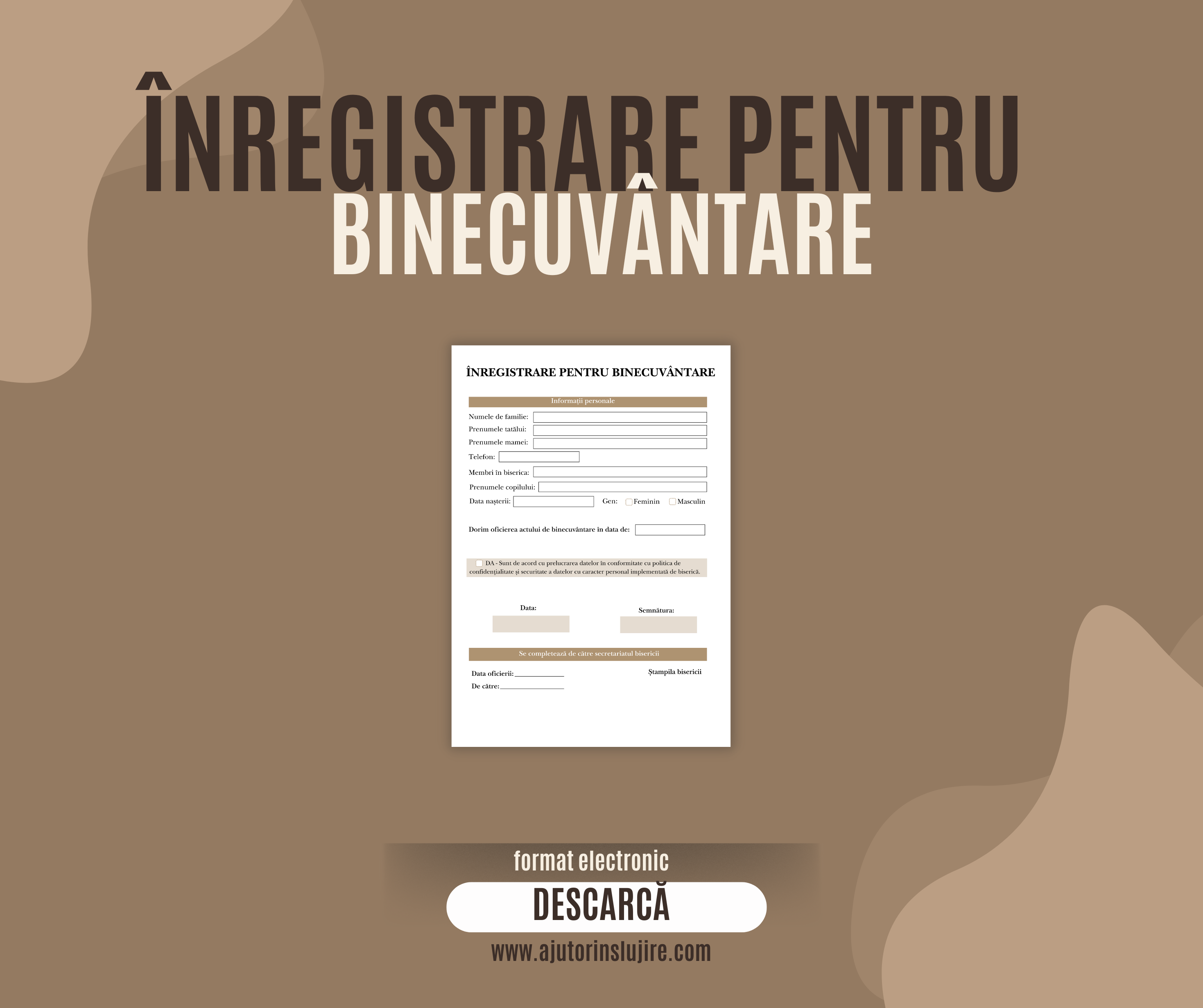 Cerere înregistrare pentru binecuvântare (format digital)