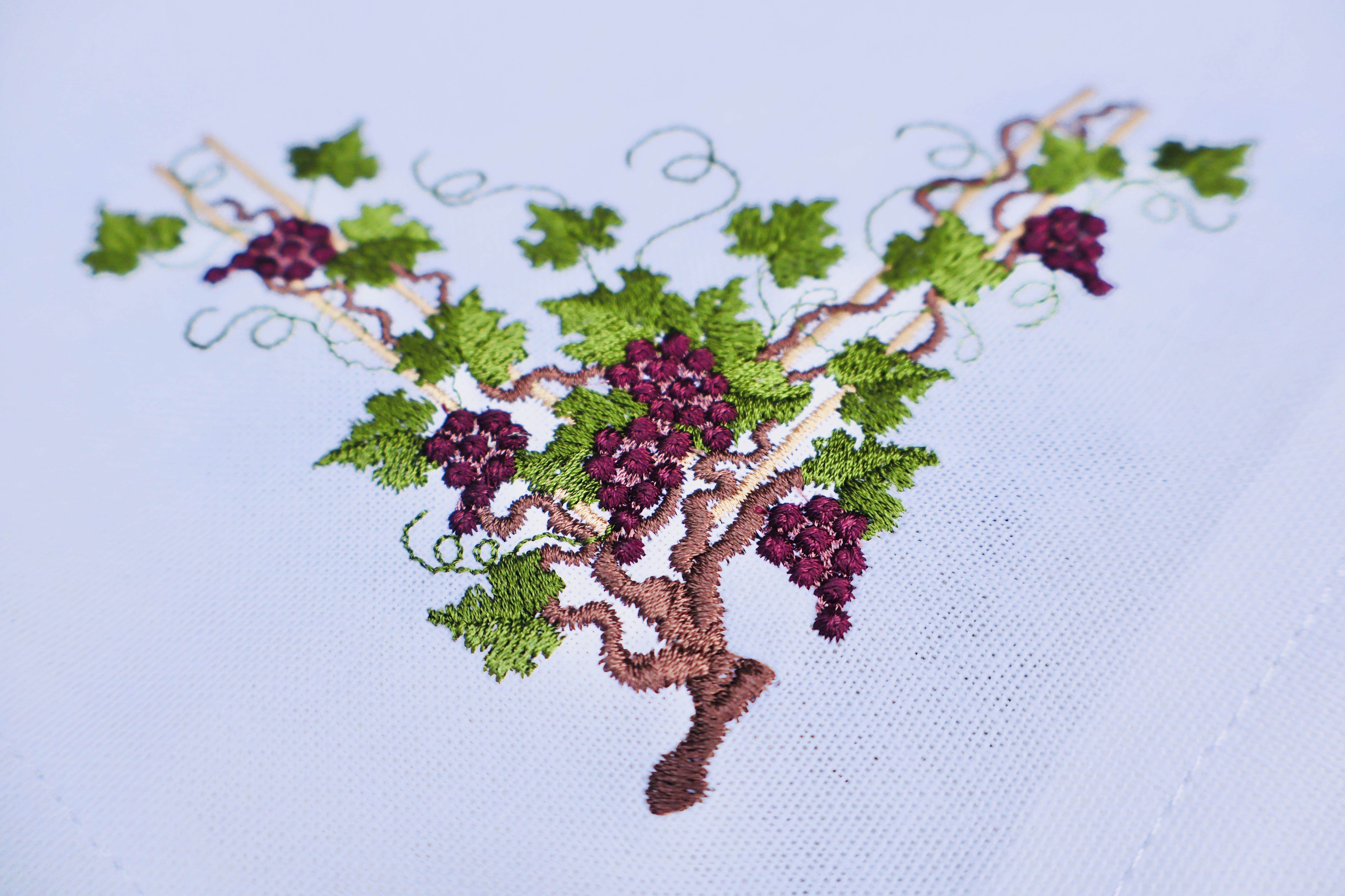 Set față de masă brodată pentru Cina Domnului, material de acoperit elementele cinei, săculeț cadou, toate bumbac 100%