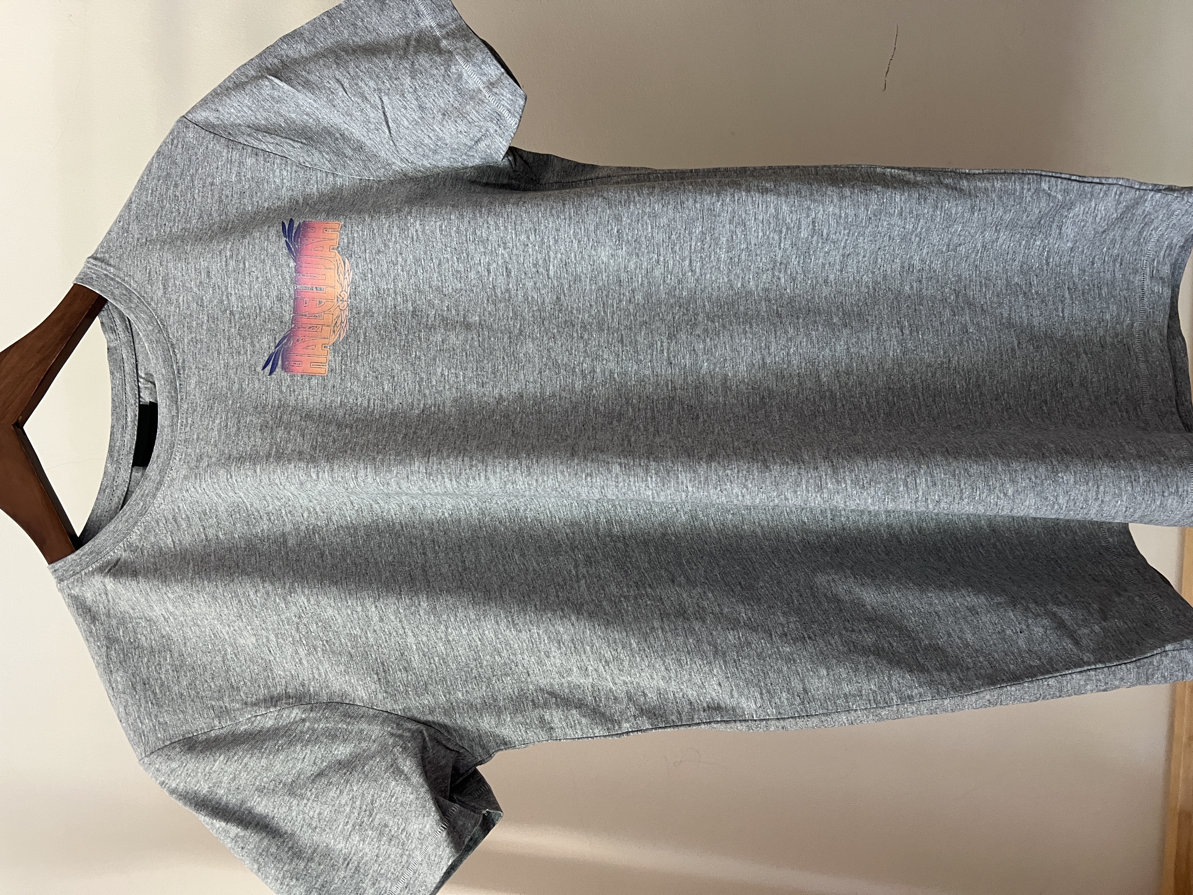 Tricou imprimat cu mesajul Hallelujah, mărime S și XXL, alb și gri