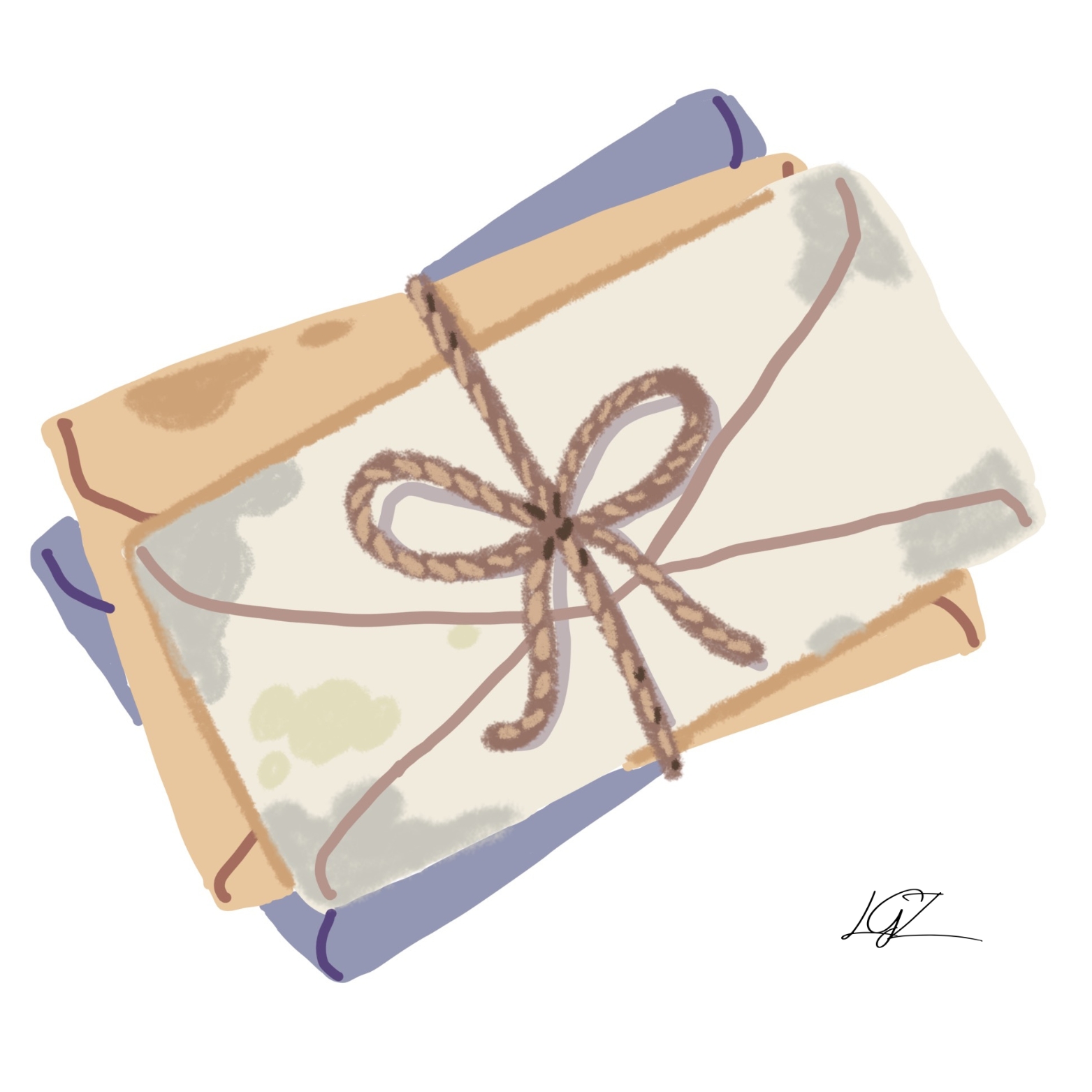 Vintage Wrapped Letters Art Print