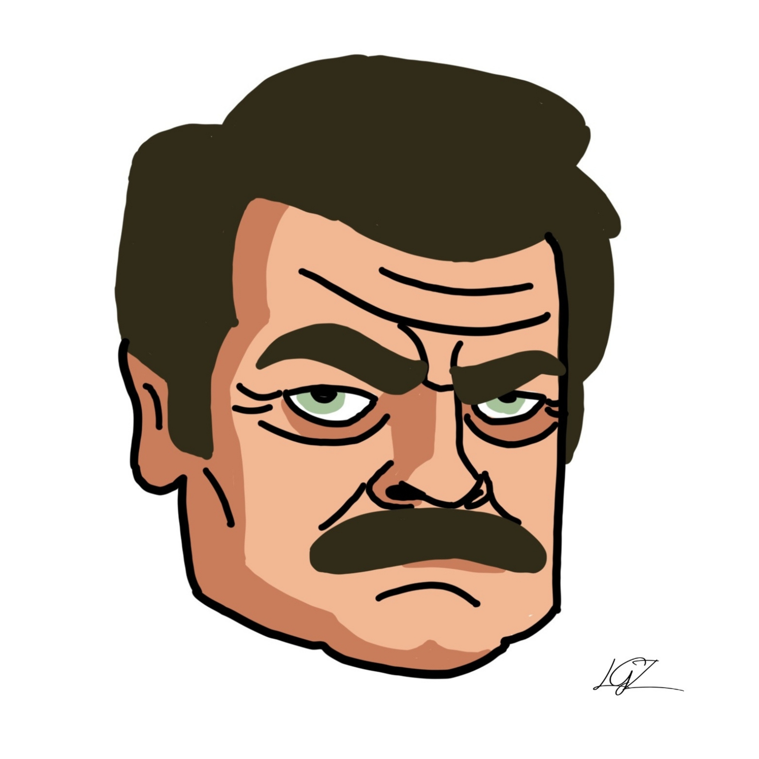 Ron Swanson: Mustache & Resolve