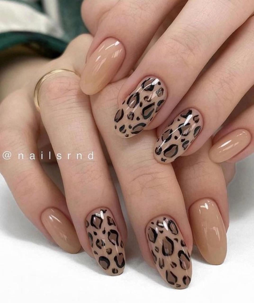 Leopard Print Gel Nails