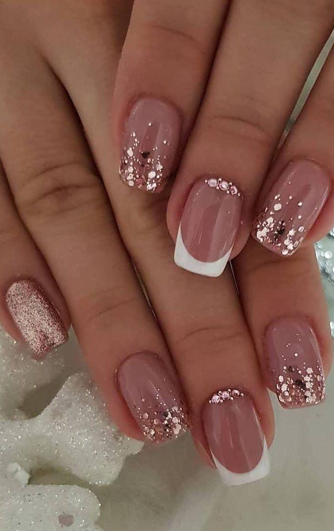 Glitter French Manicure Nails