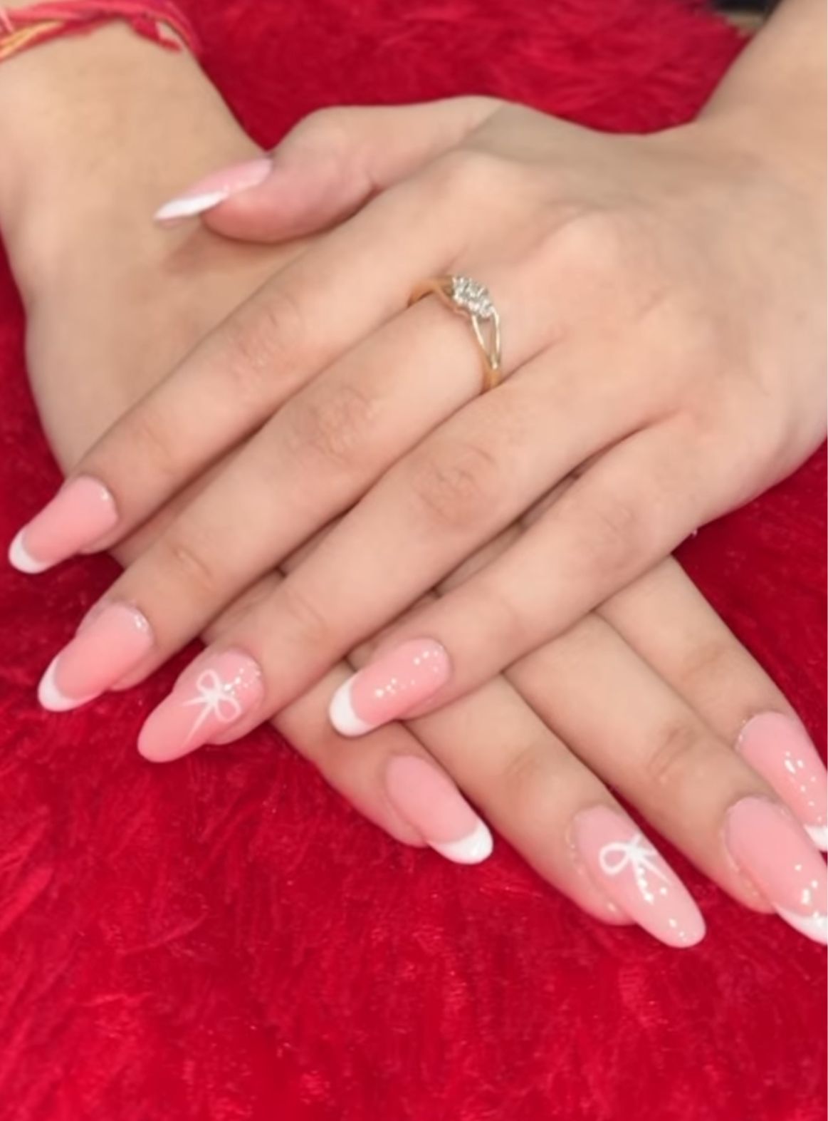 Elegant Pink Manicure with White Nail Art