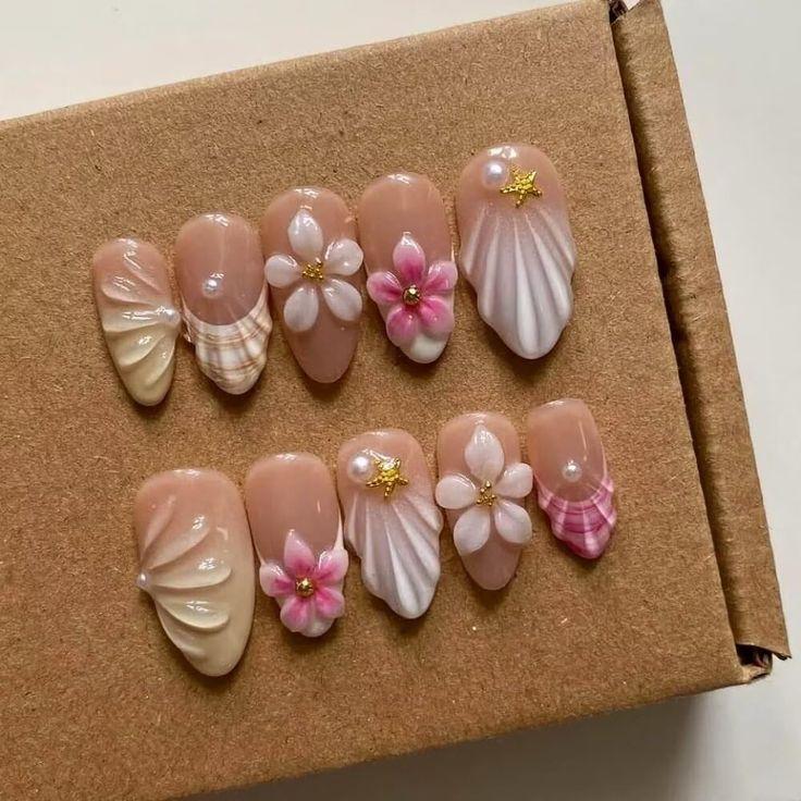Handmade Floral Press-On Nails