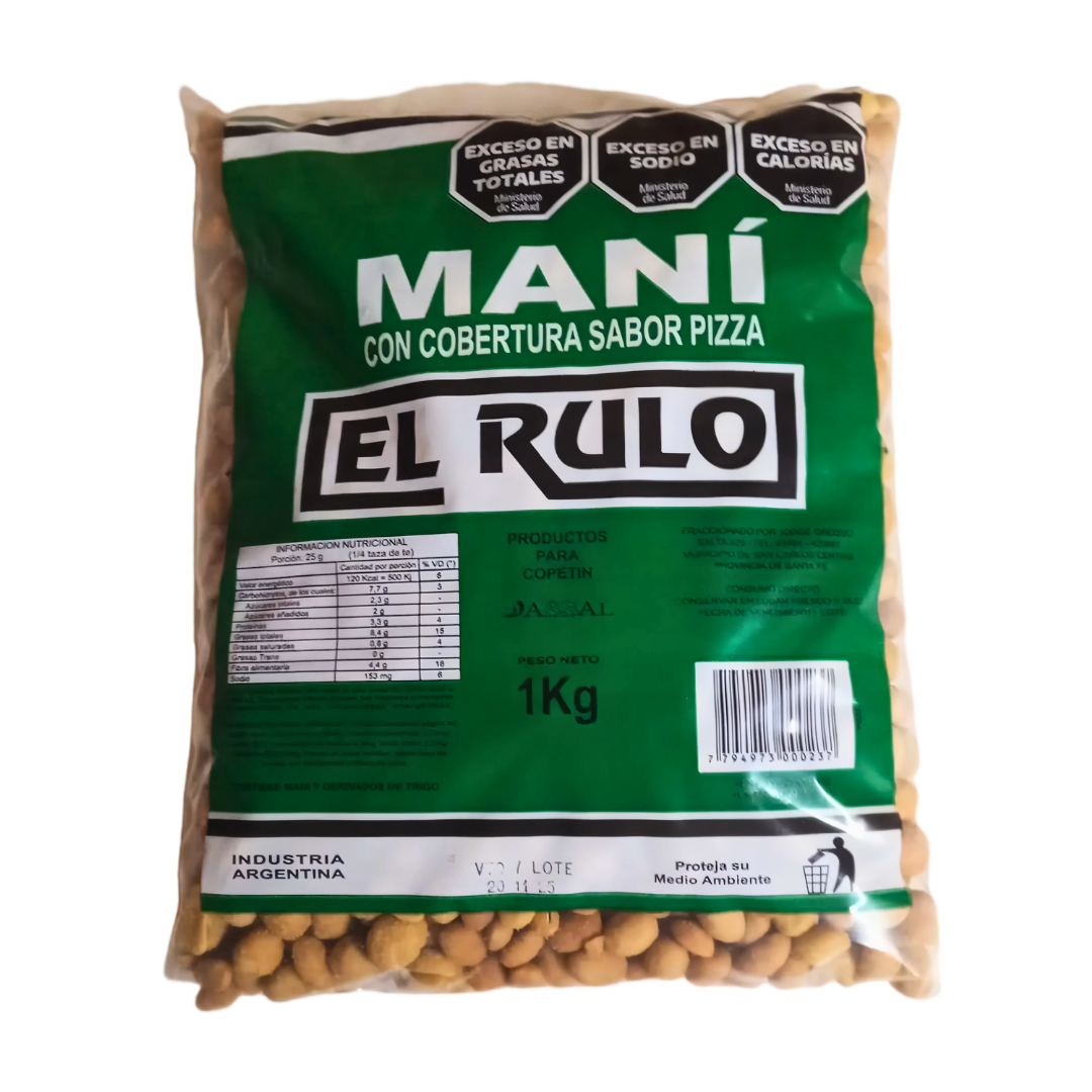 Maní con cobertura sabor pizza El Rulo 1 kg